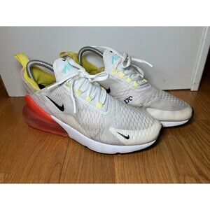 Nike Air Max 270 Shoes Womens Size 10 White Yellow Orange Running FZ3624-100